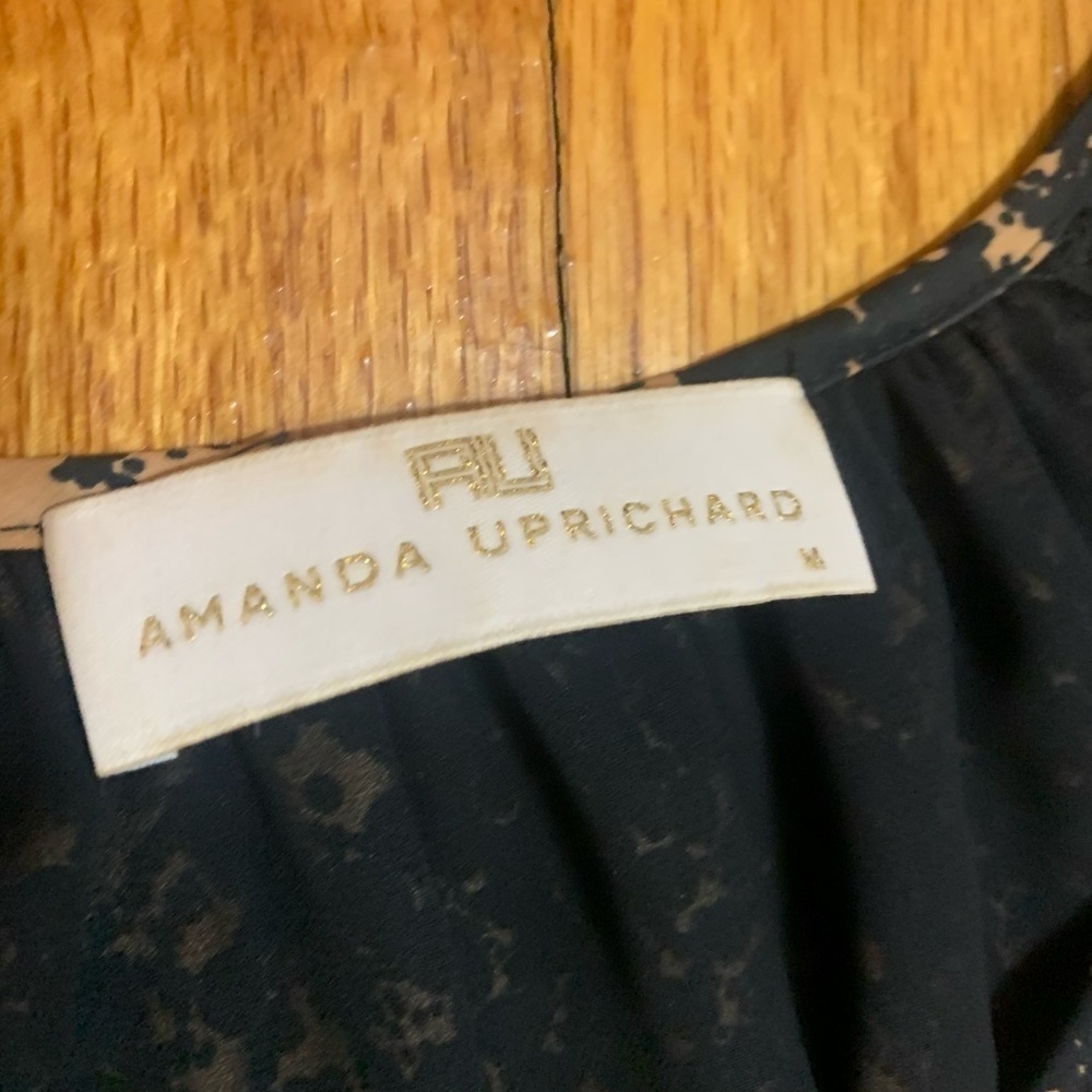 Amanda Uprichard Tan Black Snake Skin Print Dress Shoulder‎ Cut Out Size Medium - Picture 2 of 11